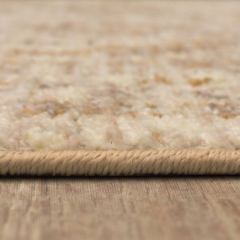 slide 3 of 8, 2'6"x3'9" Washable Vintage Tufted Distressed Accent Rug Tan - Threshold™: Skid-Resistant Low Pile Indoor Rug, 1 ct