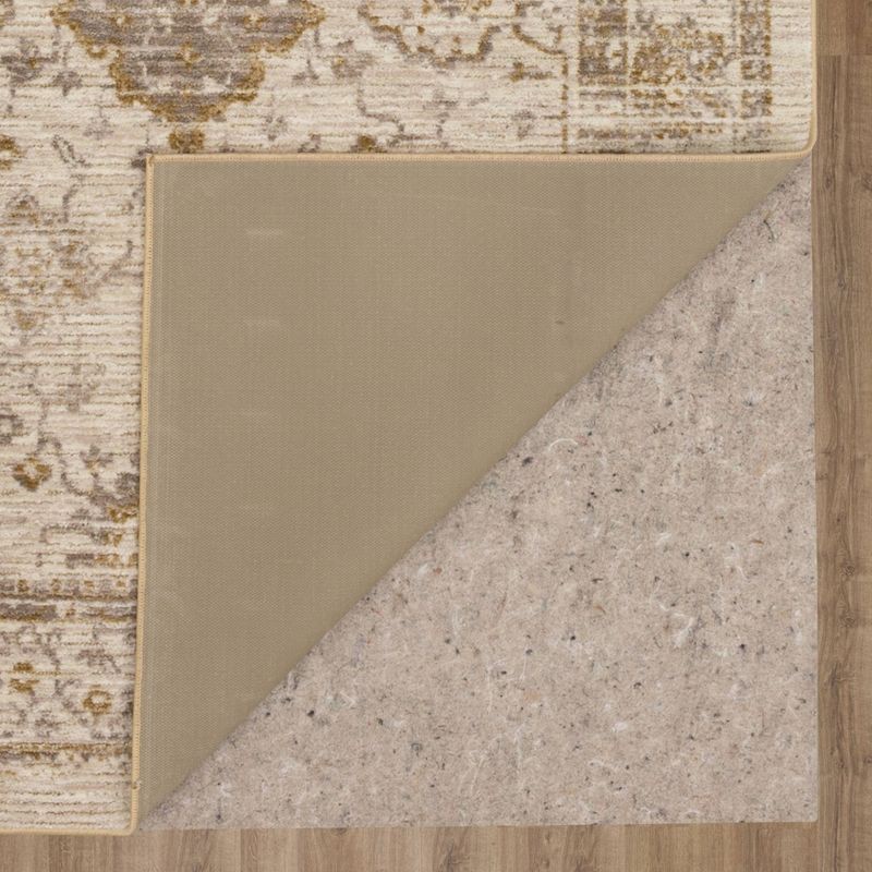 slide 6 of 8, 2'6"x3'9" Washable Vintage Tufted Distressed Accent Rug Tan - Threshold™: Skid-Resistant Low Pile Indoor Rug, 1 ct