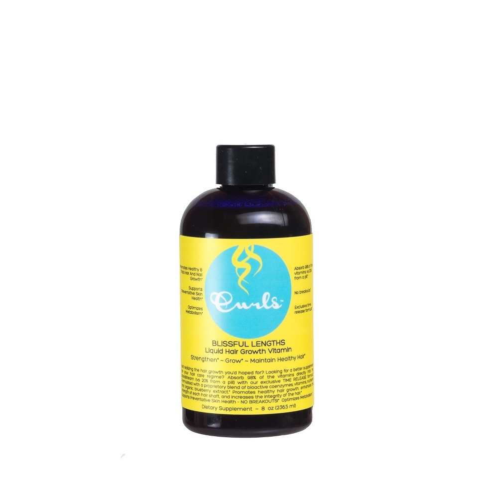 slide 3 of 3, Curls Blissful Lengths Hair Growth Vitamin Supplement Liquid - Blueberry Flavor, 8 fl oz