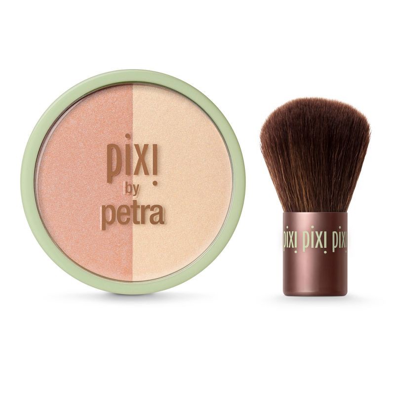 slide 1 of 4, Pixi By Petra Beauty Blush Duo + Kabuki Brush - Peach Honey - 0.36oz, 0.36 oz