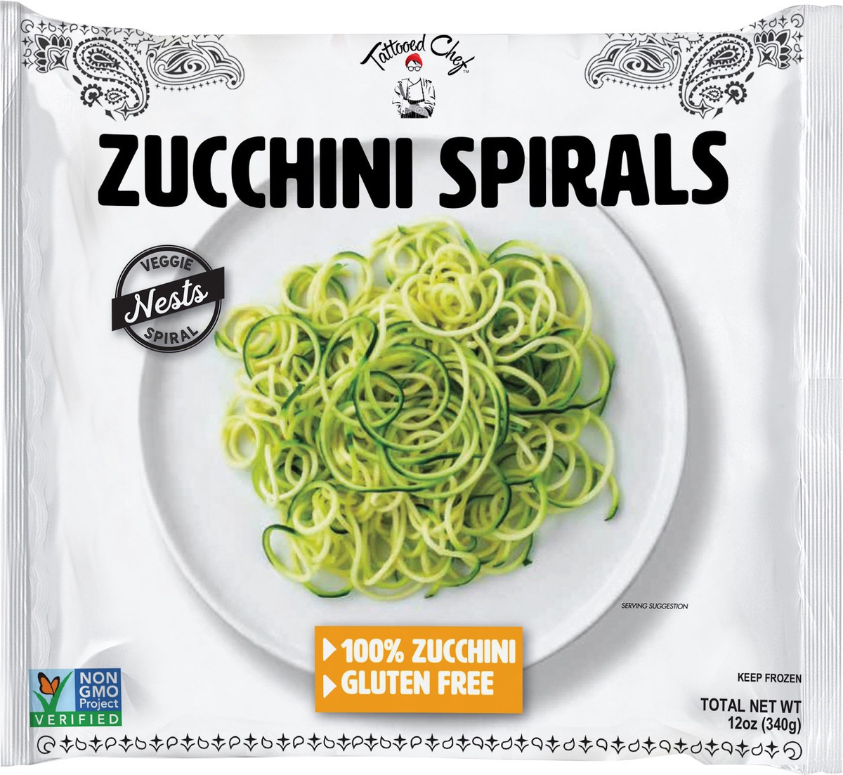 slide 3 of 3, Tattooed Chef Frozen Zucchini Spirals - 12oz, 12 oz