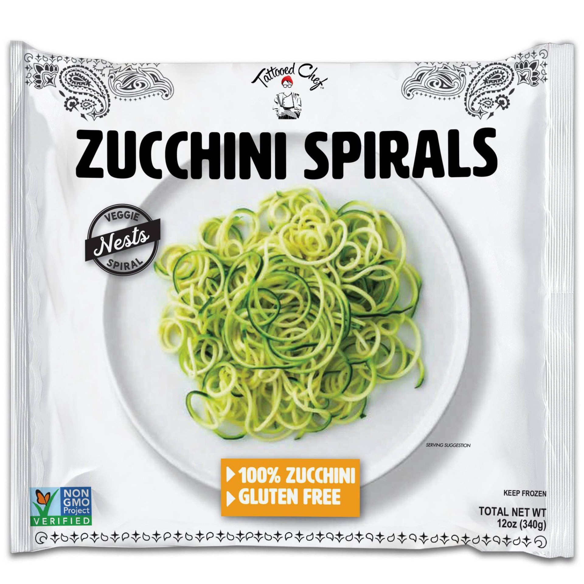slide 1 of 3, Tattooed Chef Frozen Zucchini Spirals - 12oz, 12 oz