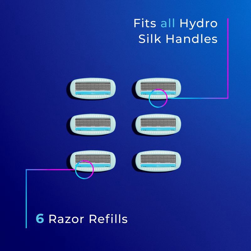 slide 8 of 9, Schick Hydro Silk Sensitive Women's Razor Blade Refills - 6 ct, 6 ct