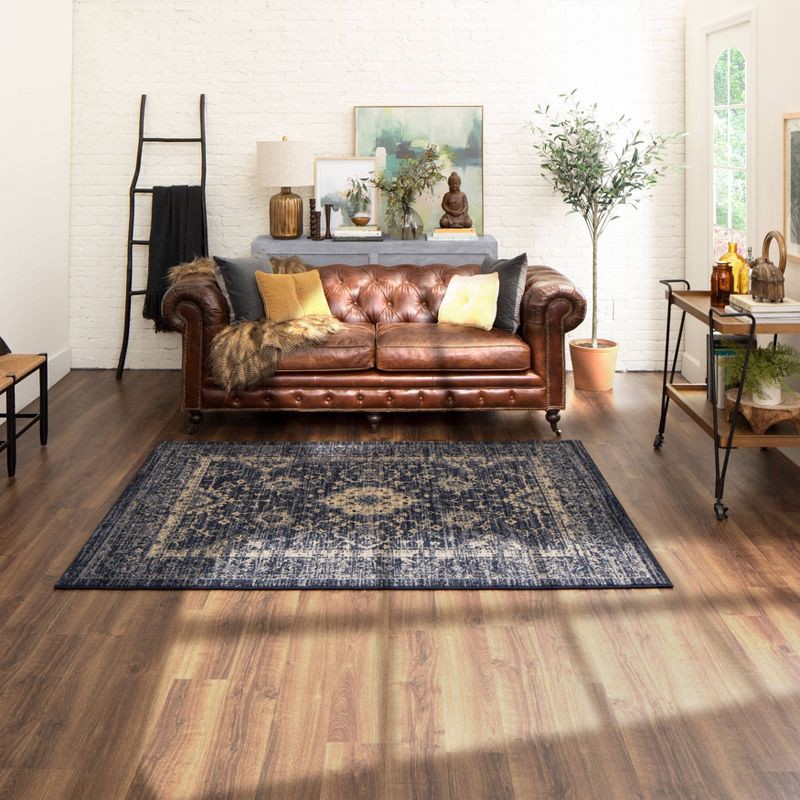 slide 8 of 8, 5'X7' Vintage Tufted Distressed Area Rug Indigo - Threshold™, 1 ct