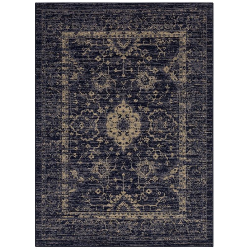 slide 1 of 8, 5'X7' Vintage Tufted Distressed Area Rug Indigo - Threshold™, 1 ct