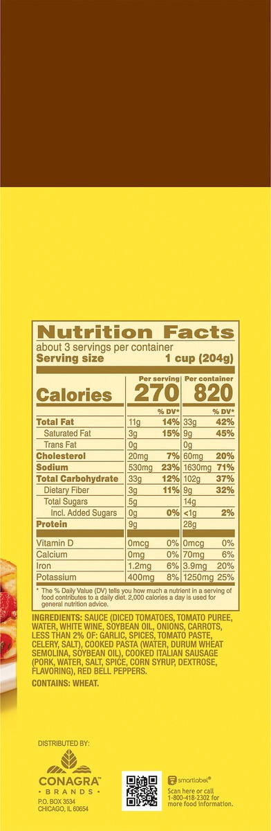 slide 9 of 11, Bertolli Italian Sausage & Rigatoni 22 oz, 24 oz