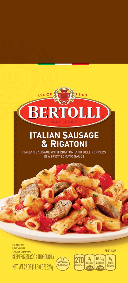 slide 1 of 11, Bertolli Italian Sausage & Rigatoni 22 oz, 24 oz