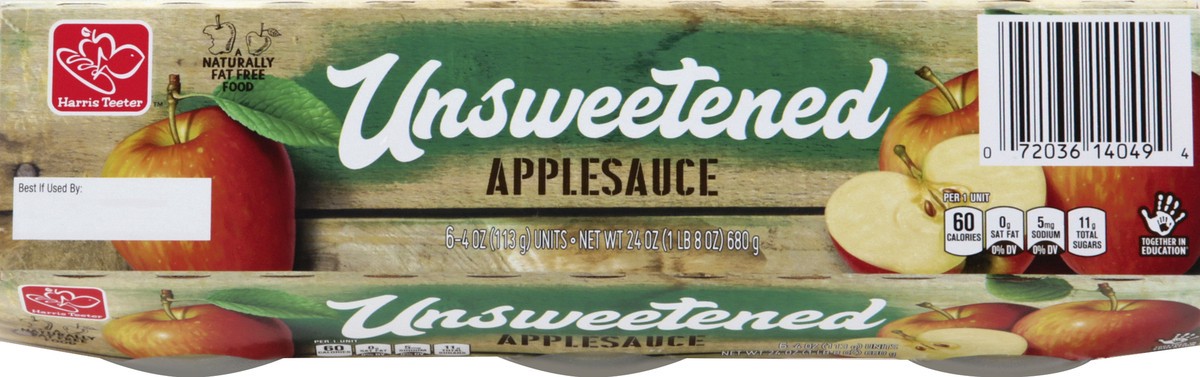 slide 3 of 4, Harris Teeter Apple Sauce - Unsweetened, 24 oz