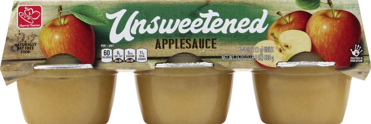 slide 2 of 4, Harris Teeter Apple Sauce - Unsweetened, 24 oz