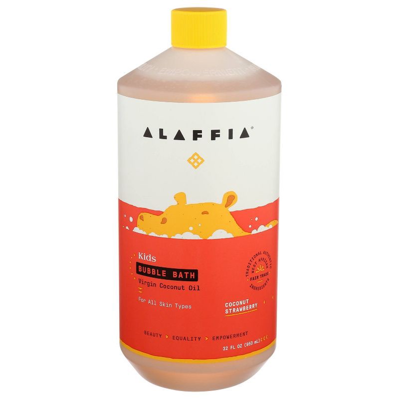 slide 1 of 4, Alaffia Everyday Coconut Baby & Kids Bubble Bath, Coconut Strawberry - 32 fl oz, 32 fl oz