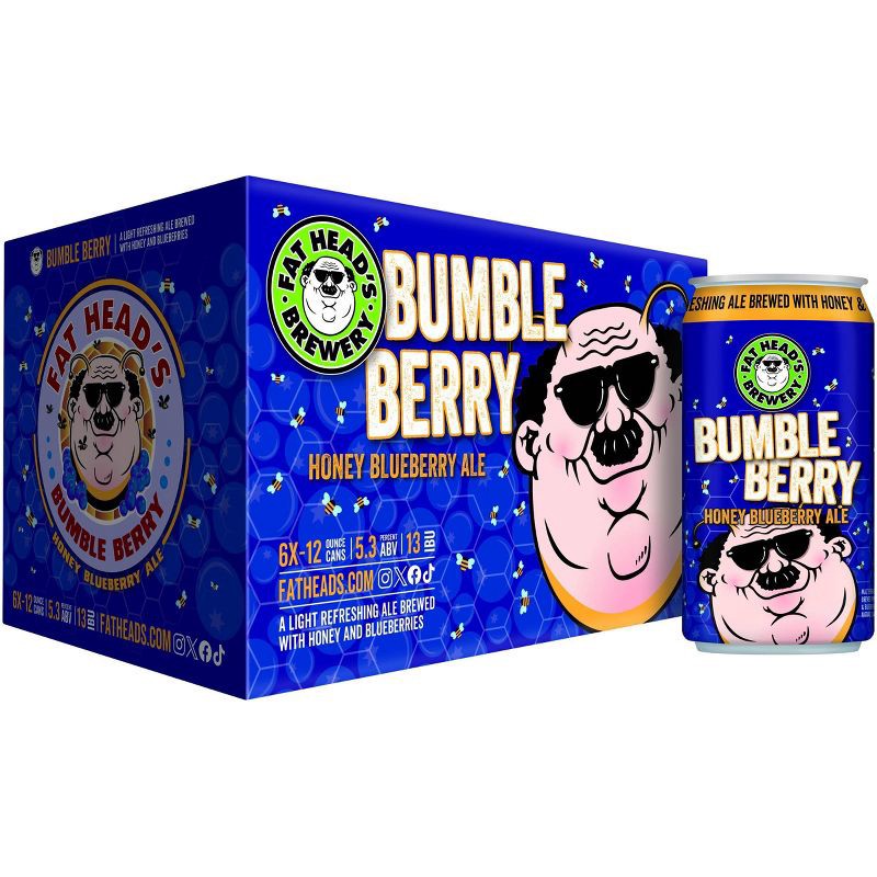 slide 1 of 3, Fat Head's Brewery Fat Head's Bumble Berry Beer - 6pk/12 fl oz Cans, 6 ct; 12 fl oz