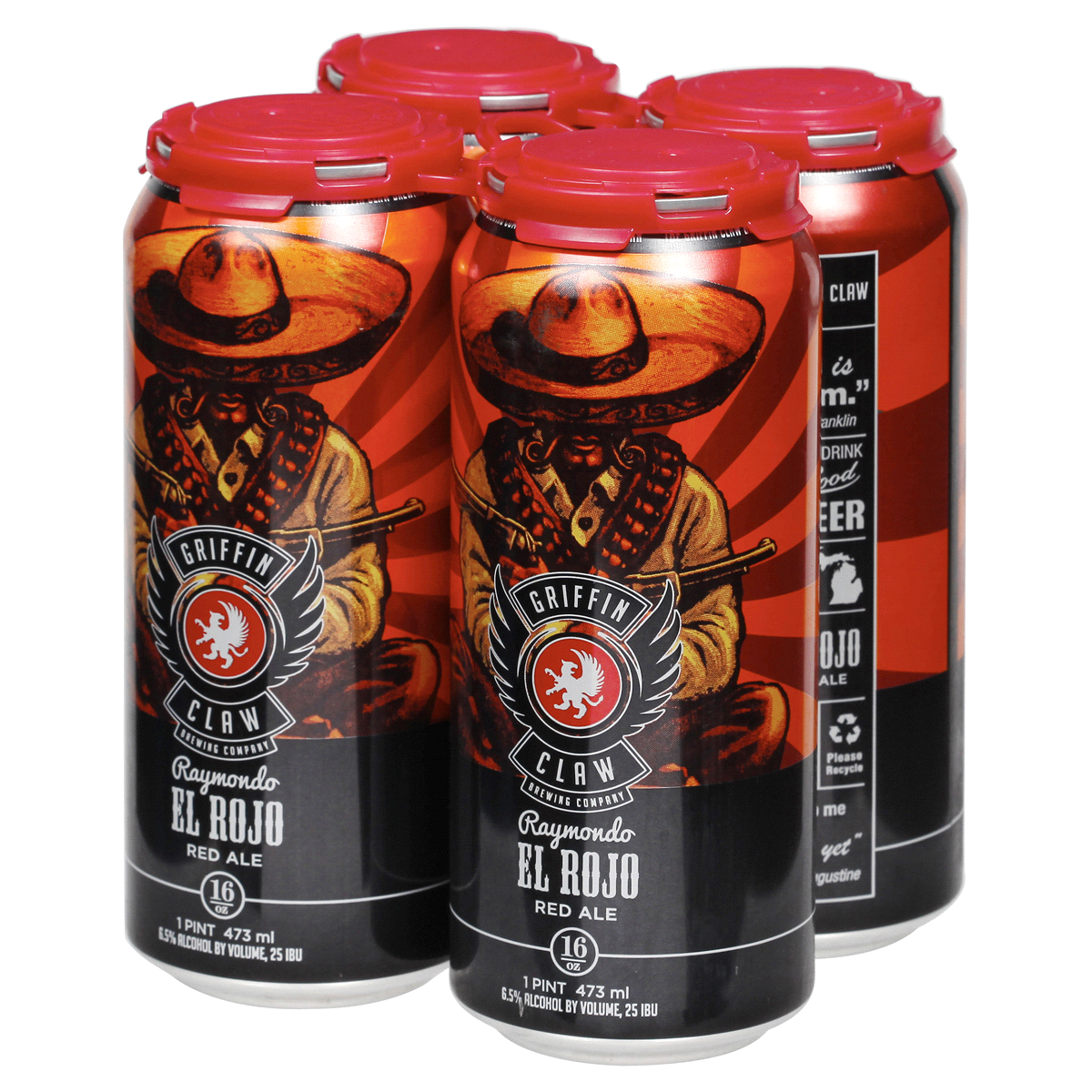 slide 3 of 4, Griffin Claw Brewing Company Griffin Claw El Rojo Red Ale Beer - 4pk/16 fl oz Cans, 4 ct; 16 fl oz