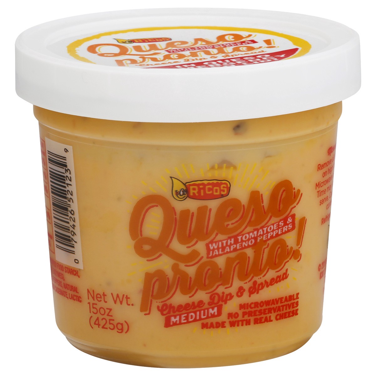 slide 4 of 9, Rico's Ricos Queso Pronto Medium with Tomatoes & Jalapeno Peppers Dip & Spread 15 oz, 15 oz