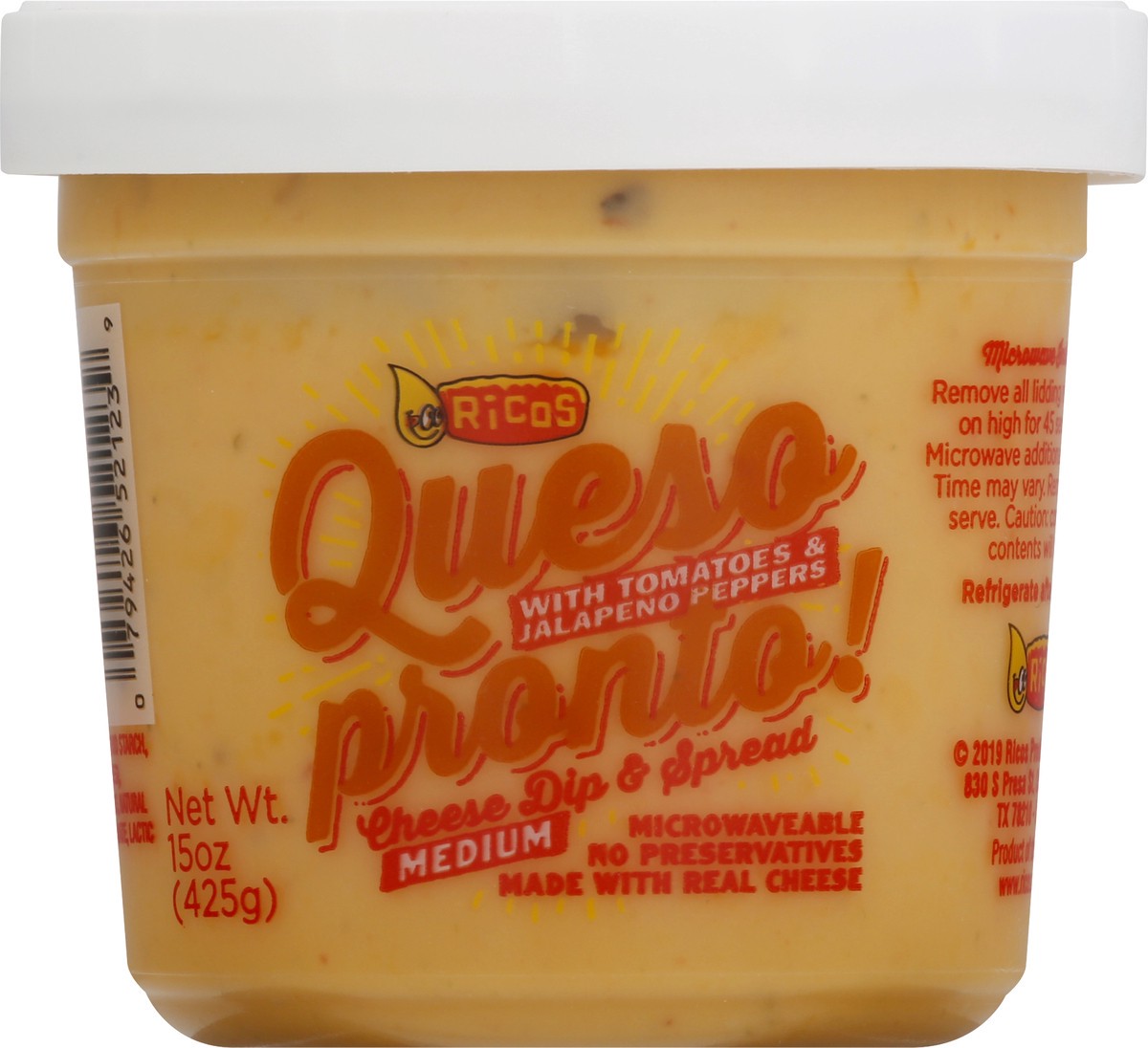 slide 9 of 9, Rico's Ricos Queso Pronto Medium with Tomatoes & Jalapeno Peppers Dip & Spread 15 oz, 15 oz