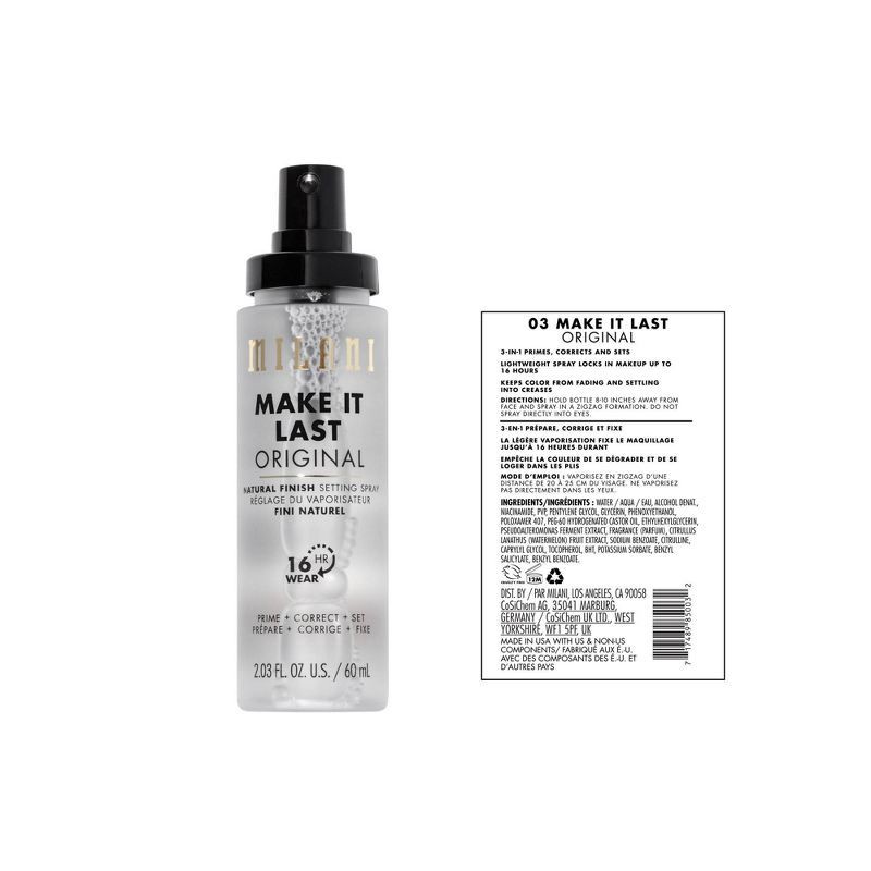 slide 5 of 6, Milani Make It Last Original Natural Finish Setting Spray - 2.03oz, 2.03 oz