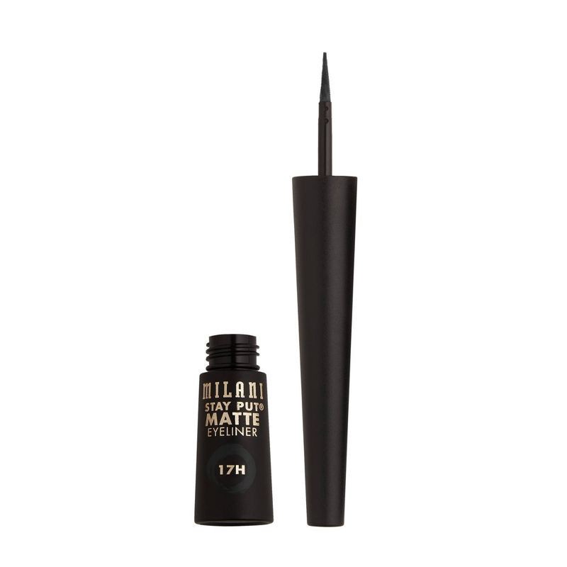 slide 2 of 5, Milani Stay Put Matte 17HR Wear Liquid Eyeliner - Black Matte 160 - 0.09 fl oz, 160 x 0.09 fl oz