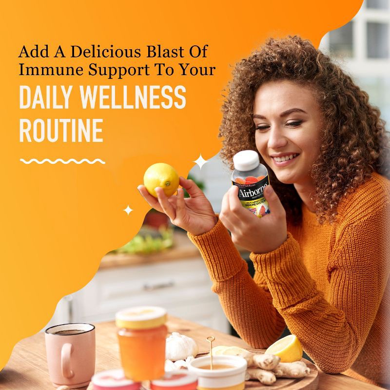 slide 5 of 10, Airborne Immune Support Gummies with Vitamin C & Zinc - Assorted Fruit - 63ct, 63 ct