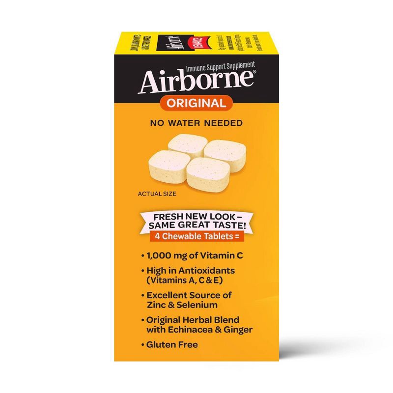 slide 3 of 8, Airborne Immune Support Chewable Tablets with Vitamin C & Zinc - Citrus - 96ct, 96 ct