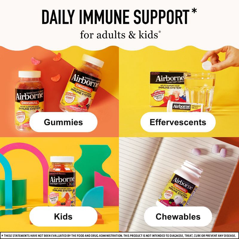 slide 6 of 9, Airborne Immune Support Chewable Tablets with Vitamin C & Zinc - Citrus - 96ct, 96 ct