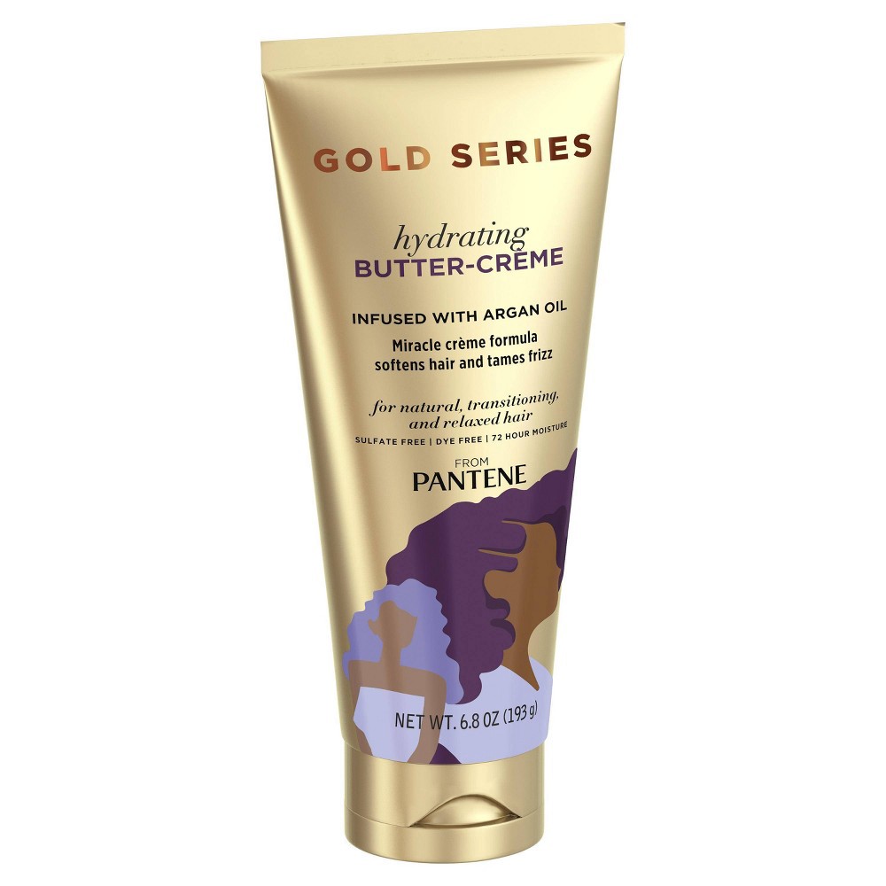 slide 3 of 6, Pantene Gold Series Sulfate-Free Hydrating Butter Cream for Curly, Coily Hair, 6.8 oz