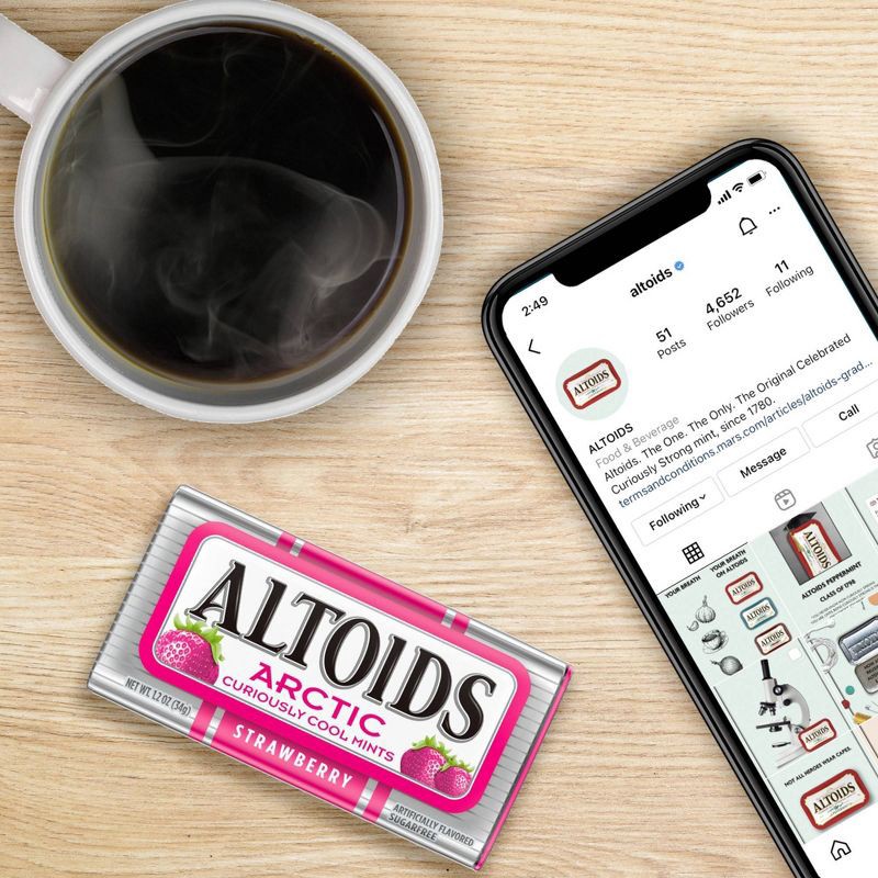 slide 5 of 10, Altoids Arctic Strawberry Mint Candy - 1.2oz, 1.2 oz