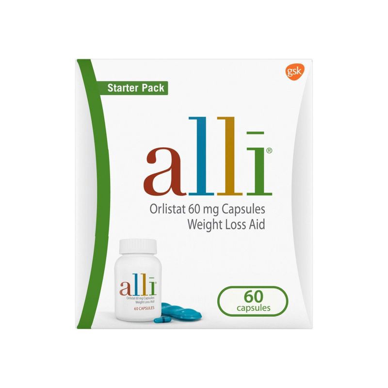 slide 1 of 9, ALLI Orlistat 60mg Weight Loss Aid Starter Kit Capsules - 60ct, 60mg, 60 ct