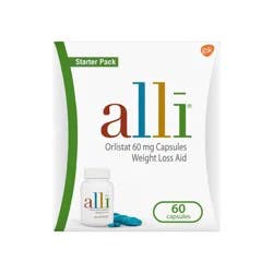 ALLI Orlistat 60mg Weight Loss Aid Starter Kit Capsules - 60ct