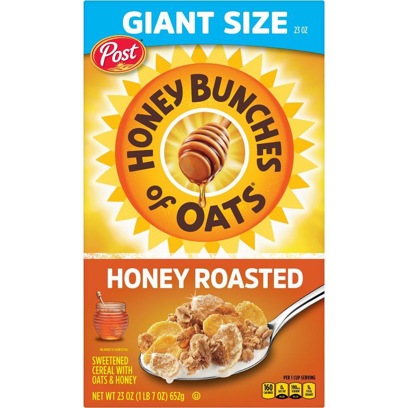 slide 2 of 12, Post Honey Bunches of Oats Honey Roasted Breakfast Cereal - 23oz, 23 oz