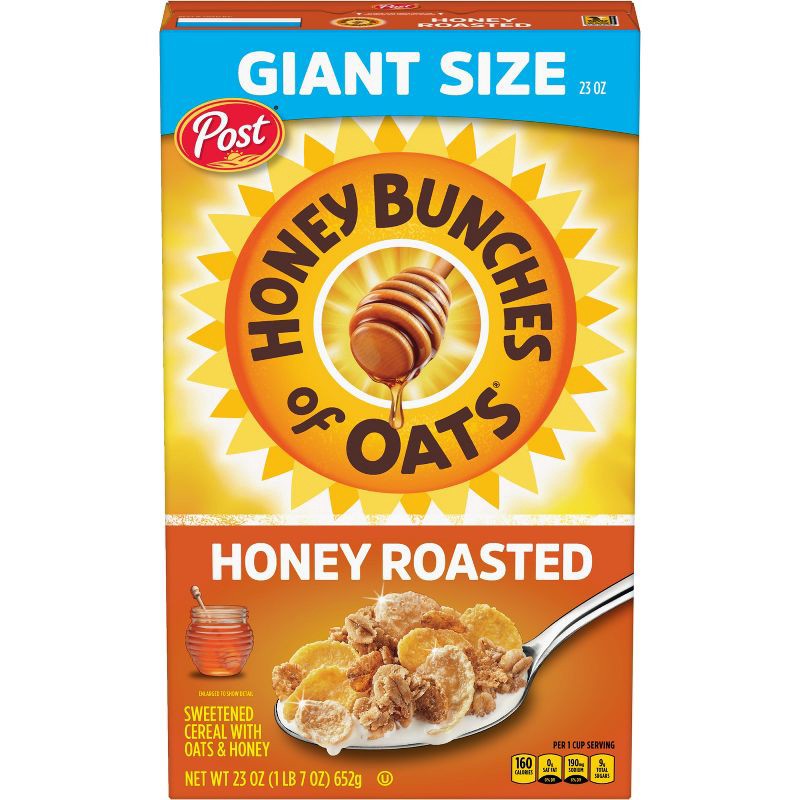 slide 1 of 12, Post Honey Bunches of Oats Honey Roasted Breakfast Cereal - 23oz, 23 oz