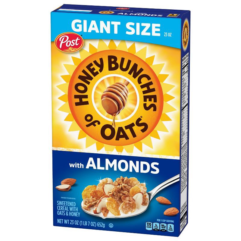 slide 7 of 10, Post Honey Bunches of Oats with Almonds Breakfast Cereal - 23oz, 23 oz