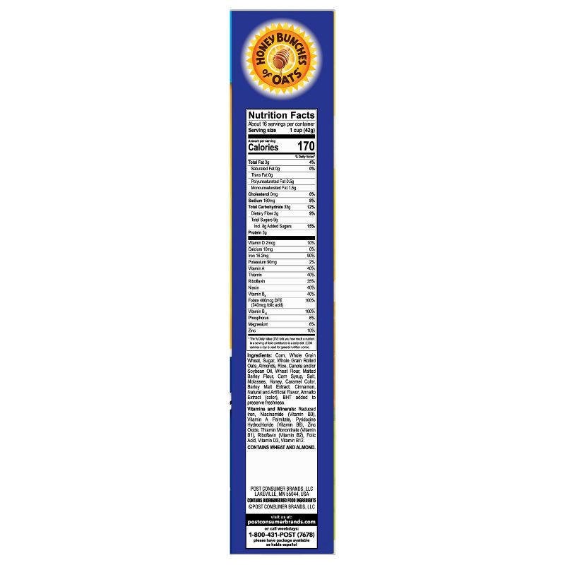 slide 9 of 10, Post Honey Bunches of Oats with Almonds Breakfast Cereal - 23oz, 23 oz