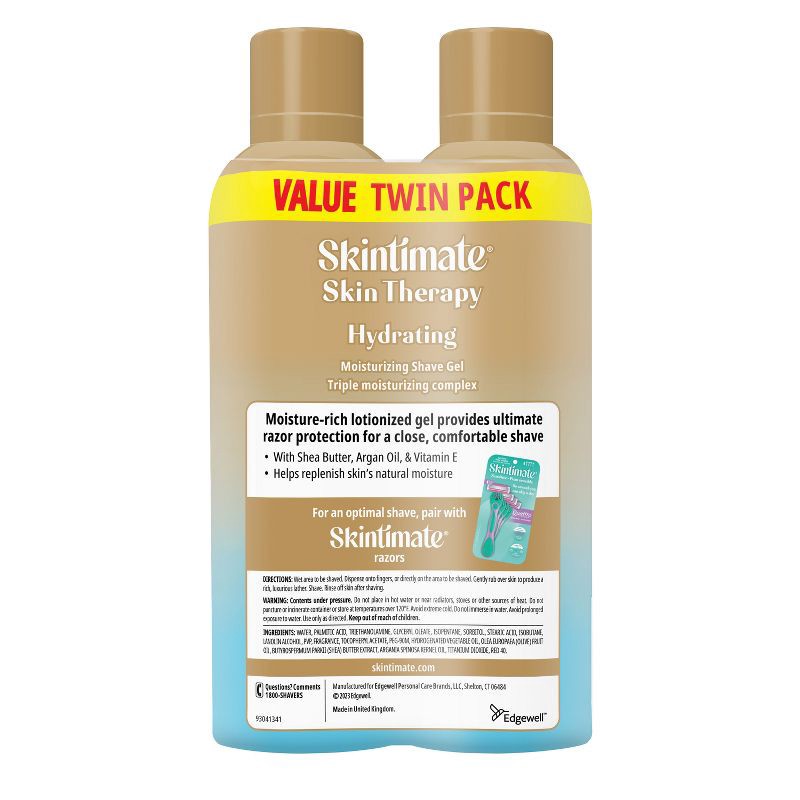 slide 2 of 6, Skintimate Skin Therapy Hydrating Women's Shave Gel Twin Pack - 14oz, 14 oz