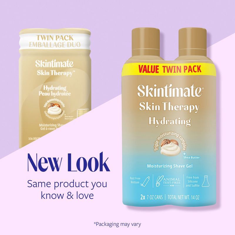 slide 6 of 6, Skintimate Skin Therapy Hydrating Women's Shave Gel Twin Pack - 14oz, 14 oz