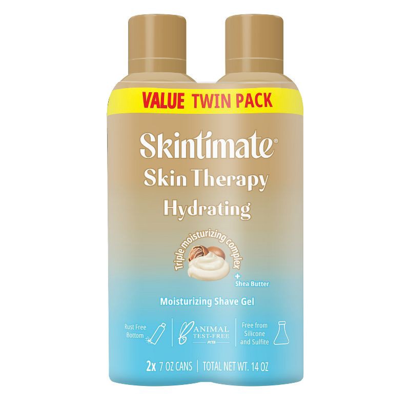 slide 1 of 6, Skintimate Skin Therapy Hydrating Women's Shave Gel Twin Pack - 14oz, 14 oz