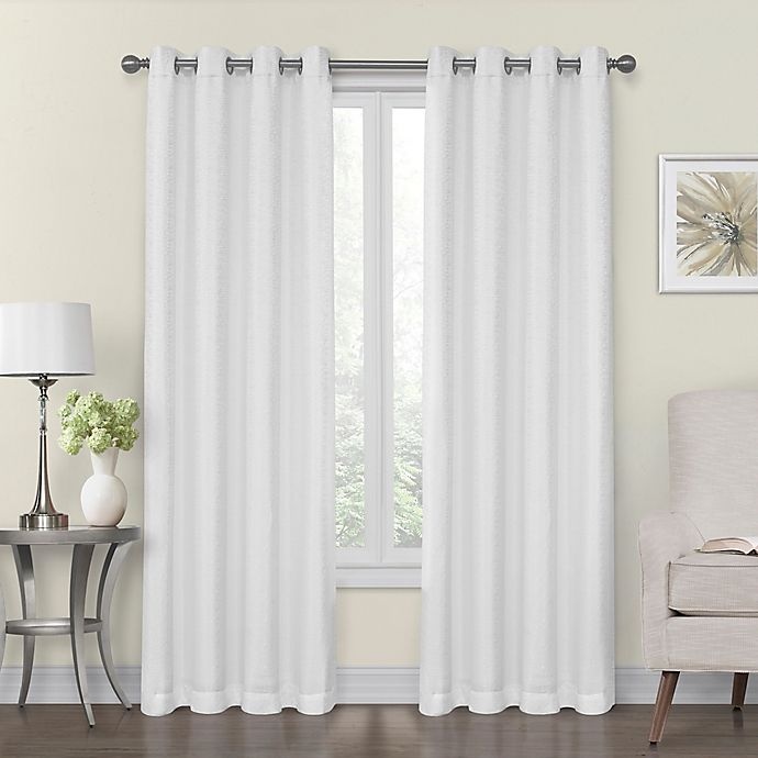 slide 1 of 1, Monroe Lined and Interlined Grommet Top Window Curtain Panel - White, 50 in x 84 in