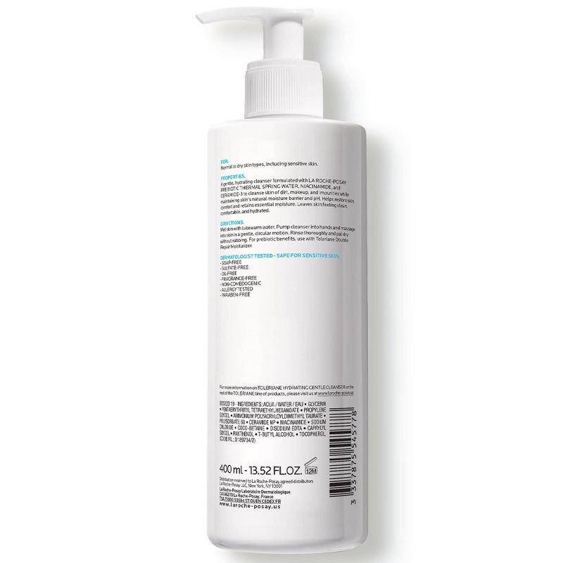 slide 4 of 5, La Roche Posay Toleriane Hydrating Gentle Face Wash with Ceramide for Normal to Dry Sensitive Skin - 13.5 fl oz, 13.5 fl oz