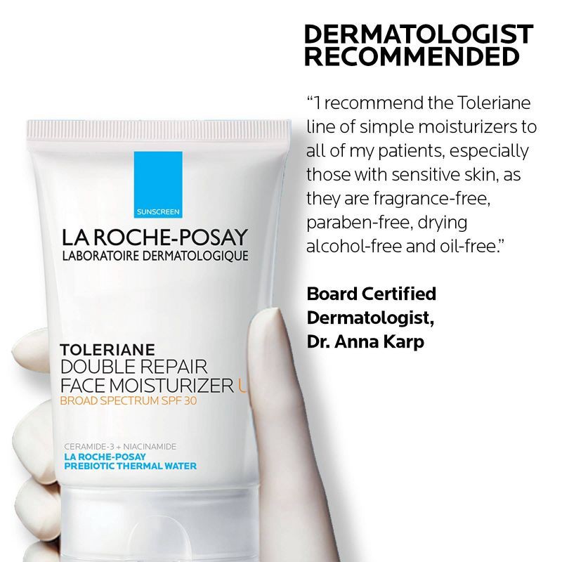 slide 6 of 7, La Roche Posay Face Moisturizer Sunscreen Toleriane with Ceramide and Niacinamide - SPF 30 - 3.38 fl oz, 0 x 3.38 fl oz