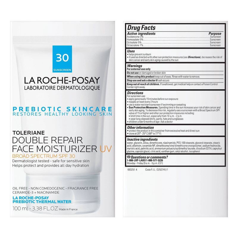 slide 8 of 9, La Roche Posay Face Moisturizer Sunscreen Toleriane with Ceramide and Niacinamide - SPF 30 - 3.38 fl oz, 0 x 3.38 fl oz