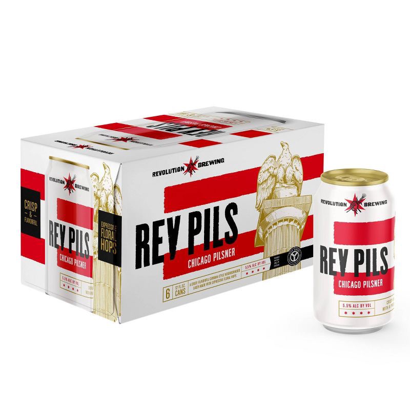 slide 2 of 4, Revolution Brewing Revolution Pilsner Beer - 6pk/12 fl oz Cans, 6 ct; 12 fl oz