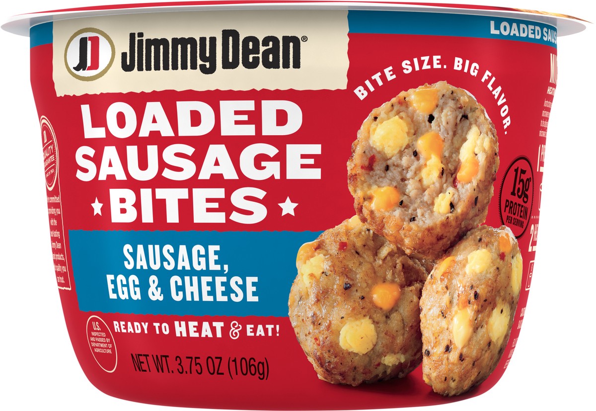 slide 2 of 8, Jimmy Dean Loaded Sausage Bites Sausage Egg and Cheese, single serve, 106.31 g