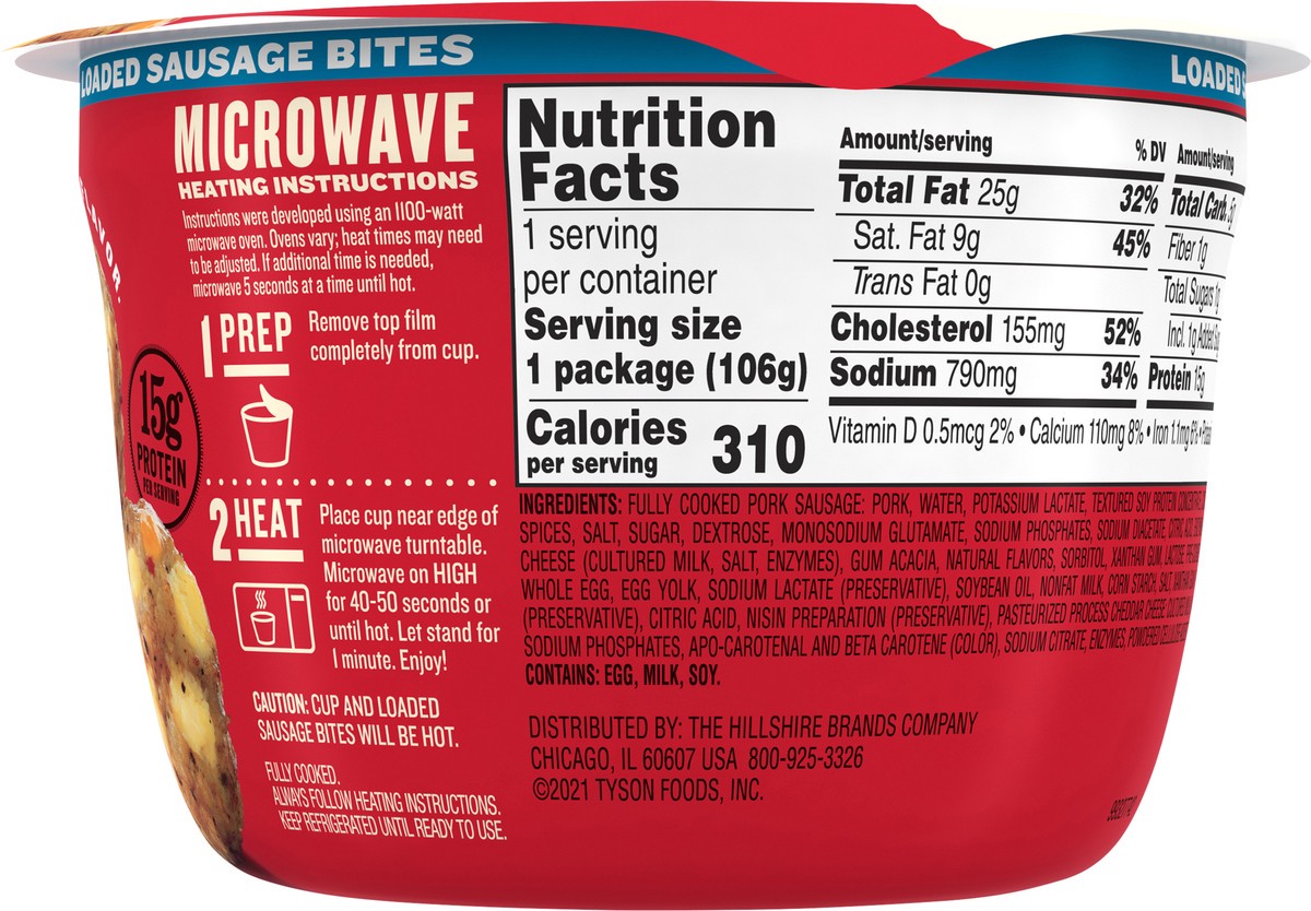 slide 5 of 8, Jimmy Dean Loaded Sausage Bites Sausage Egg and Cheese, single serve, 106.31 g