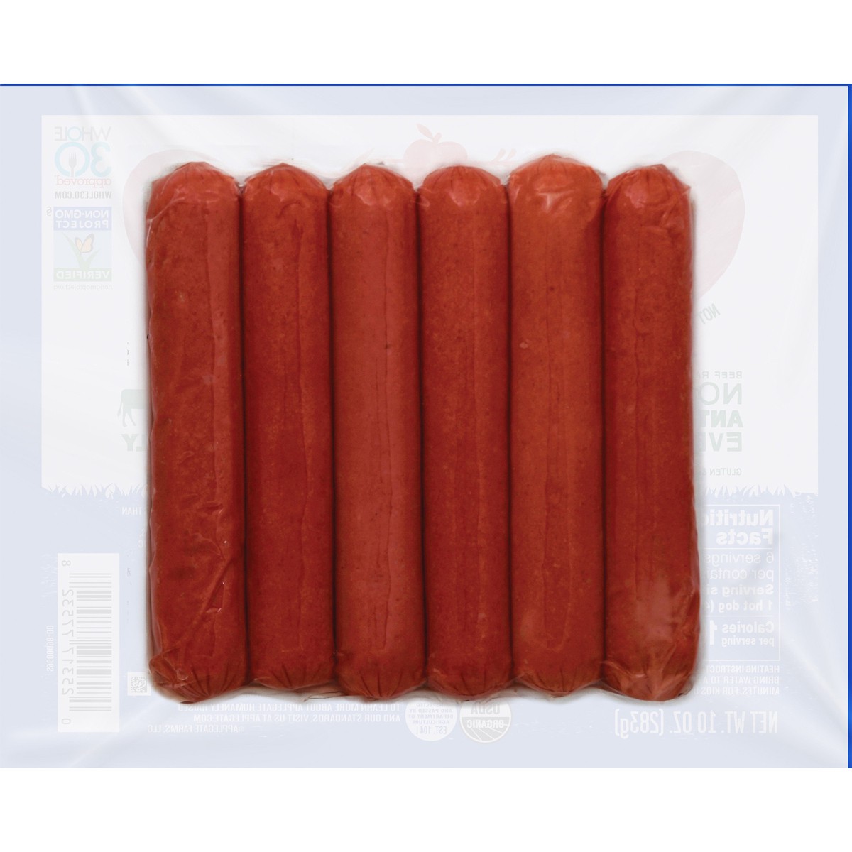 slide 6 of 12, Applegate Great Organic Beef Hot Dog Uncured, 10 oz