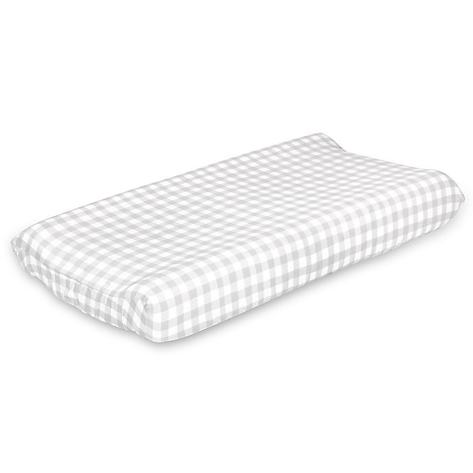 slide 1 of 1, The Peanutshell Farmhouse Check Changing Pad Cover - Grey, 1 ct