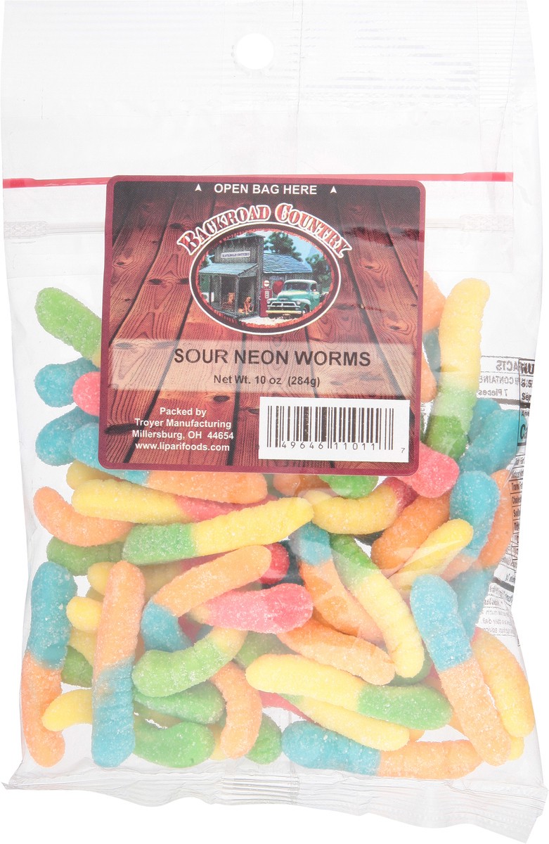slide 8 of 12, Backroad Country Sour Neon Worms - 10 oz, 10 oz