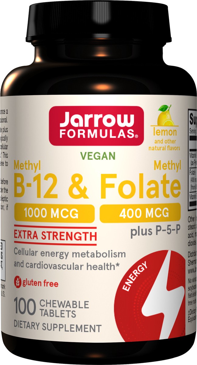 slide 2 of 4, Jarrow Formulas Methyl B12 & Folate Lemon, 100 ct