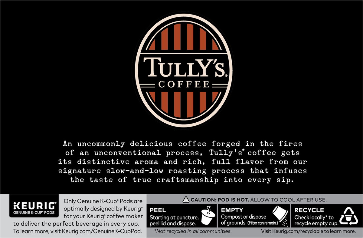 slide 5 of 8, Tully's Coffee French Roast Keurig Single-Serve K-Cup Pods, Dark Roast Coffee, 12 Count, 4.8 oz