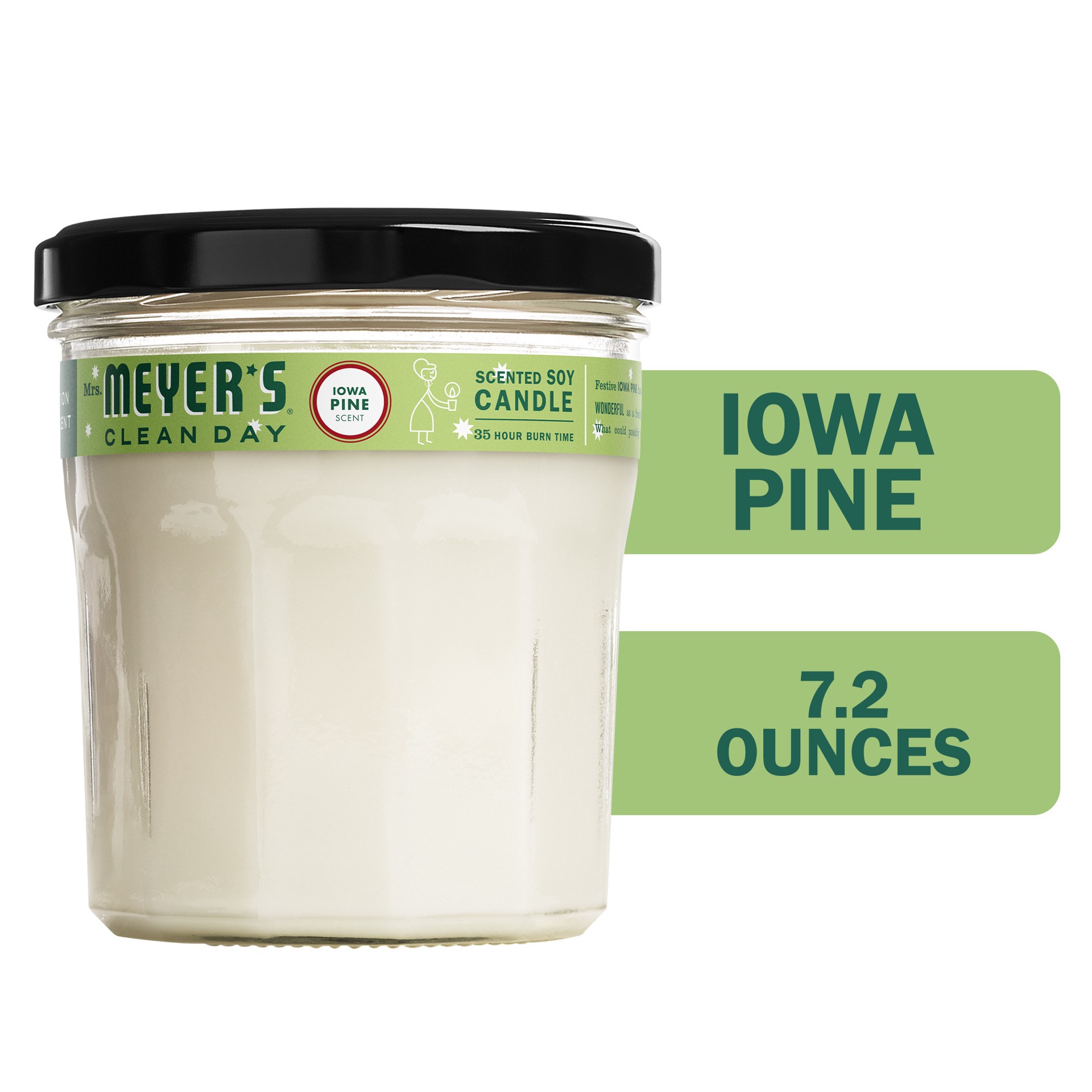 slide 6 of 10, Mrs. Meyer's Clean Day Scented Soy Candle, Large, Iowa Pine Scent, 7.2 Ounce Candle, 7.2 oz