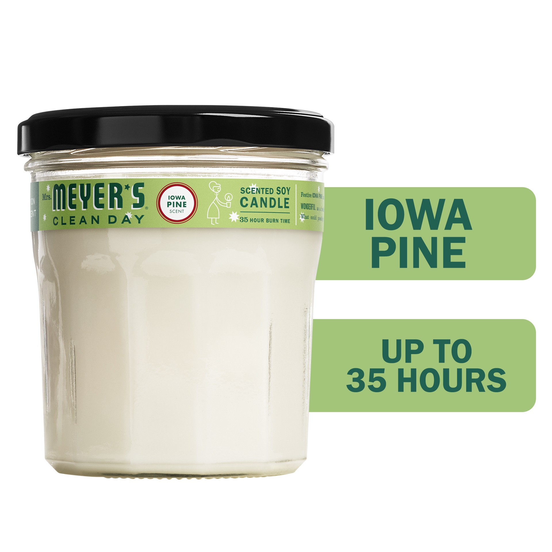 slide 3 of 10, Mrs. Meyer's Clean Day Scented Soy Candle, Large, Iowa Pine Scent, 7.2 Ounce Candle, 7.2 oz