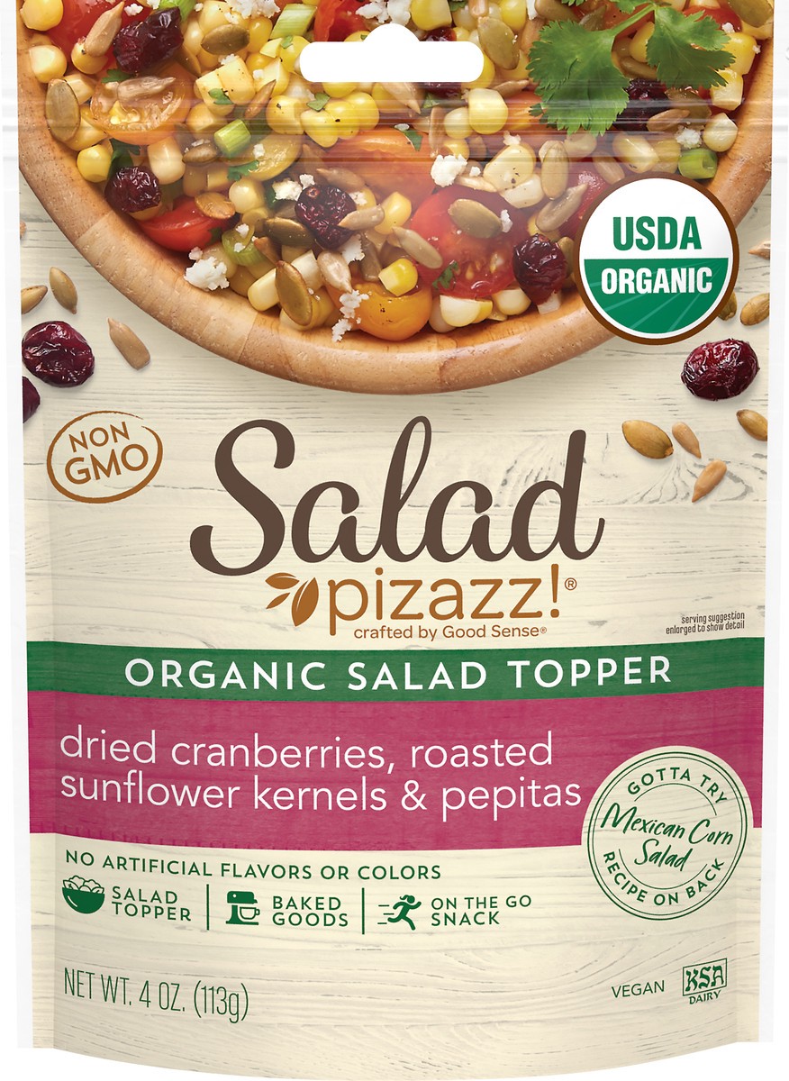 slide 6 of 7, Salad Pizazz! Organic Dried Cranberries, Roasted Sunflower Kernels & Pepitas Salad Topper 4 oz, 4 oz