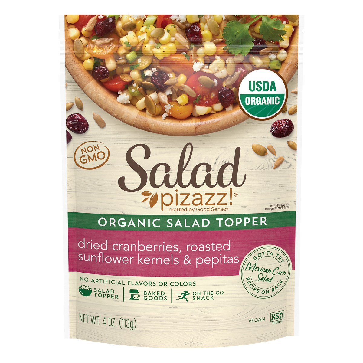slide 4 of 7, Salad Pizazz! Organic Dried Cranberries, Roasted Sunflower Kernels & Pepitas Salad Topper 4 oz, 4 oz